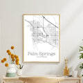 Palm Springs California City Map Poster - GroovyGrove