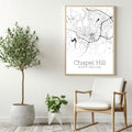 Chapel Hill North Carolina City Map Poster - GroovyGrove