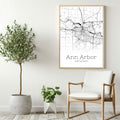 Ann Arbor Michigan City Map Poster - GroovyGrove