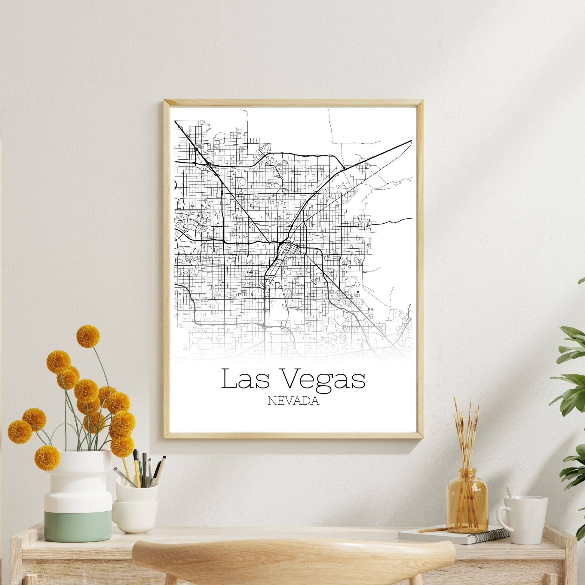 Las Vegas Nevada City Map Poster - GroovyGrove