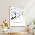 Lakewood Washington City Map Poster - GroovyGrove