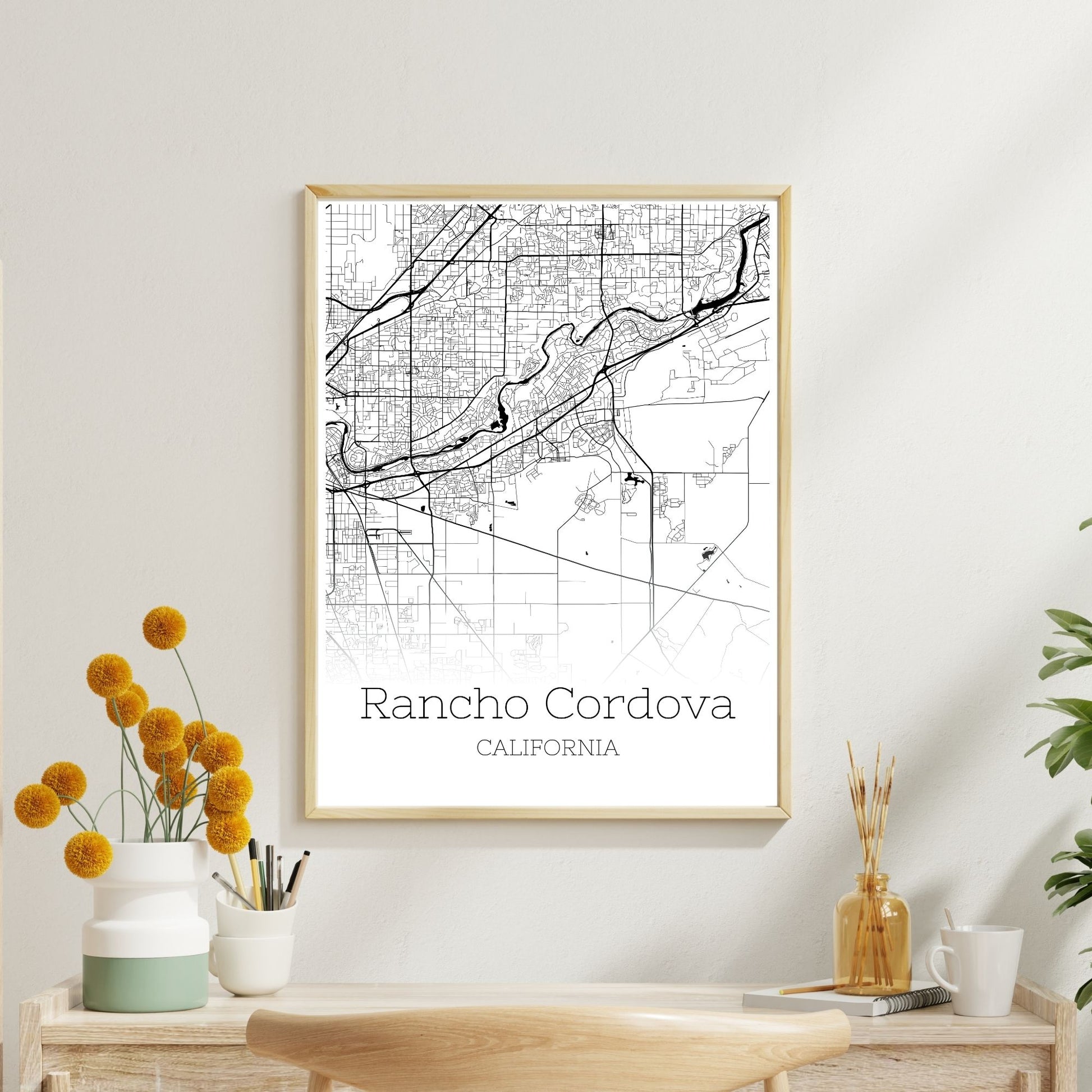 Rancho Cordova California City Map Poster - GroovyGrove