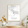 Palmdale California City Map Poster - GroovyGrove