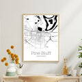 Pine Bluff Arkansas City Map Poster - GroovyGrove