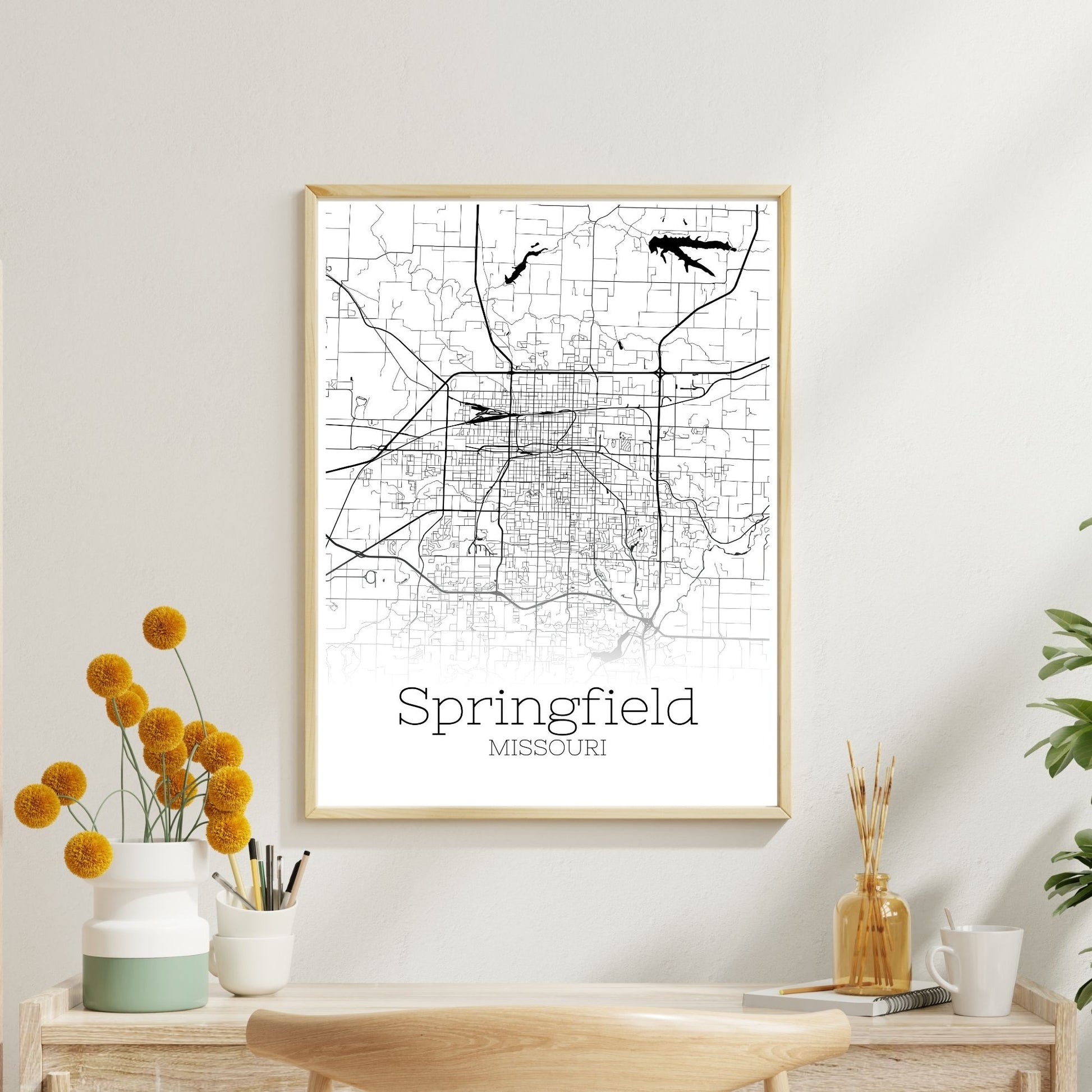 Springfield Missouri City Map Poster - GroovyGrove