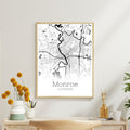 Monroe Louisiana City Map Poster - GroovyGrove