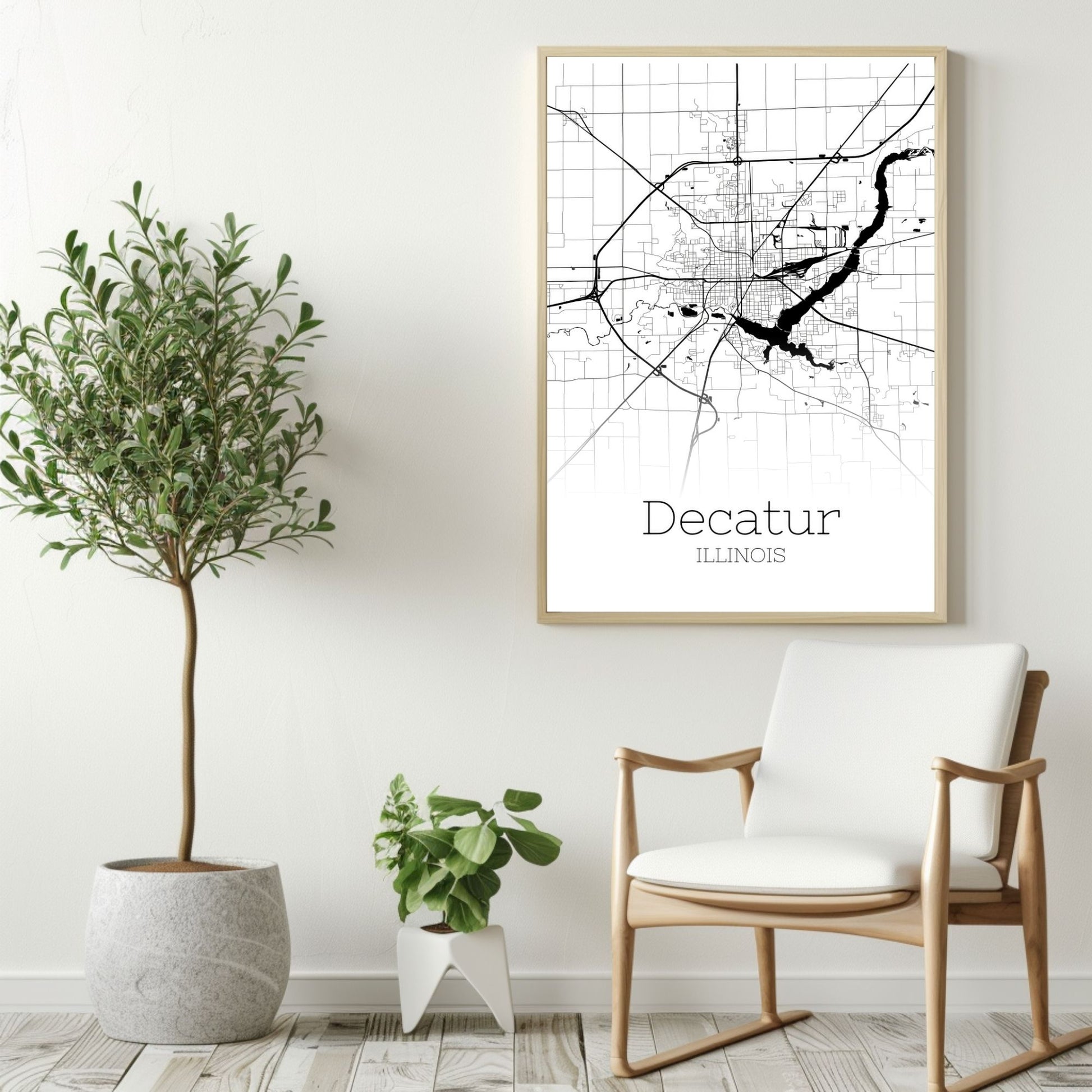 Decatur Illinois City Map Poster - GroovyGrove