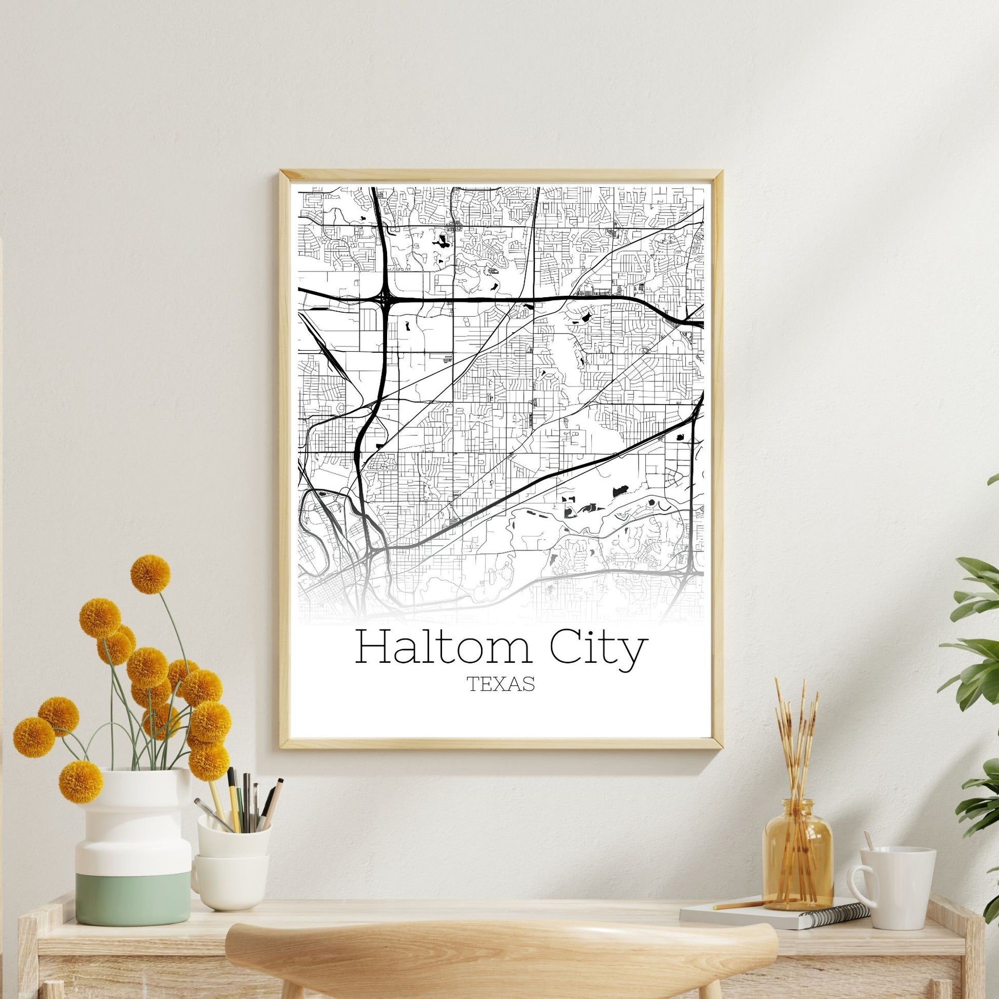 Haltom City Texas Map Poster - GroovyGrove