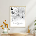 Fort Worth Texas City Map Poster - GroovyGrove