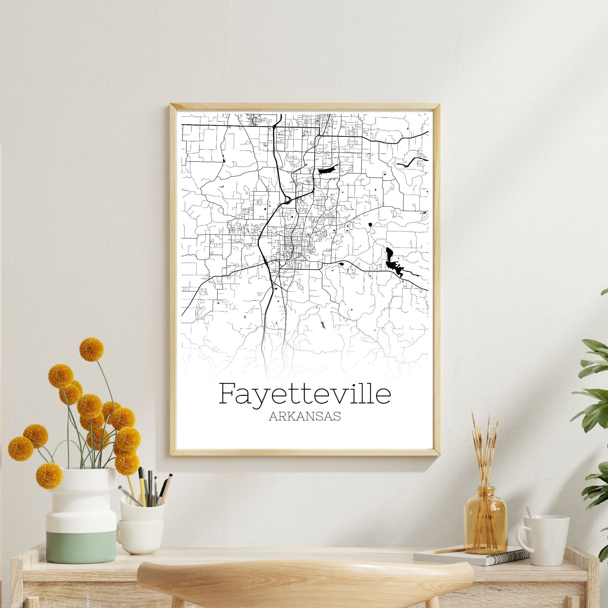 Fayetteville Arkansas City Map Poster - GroovyGrove