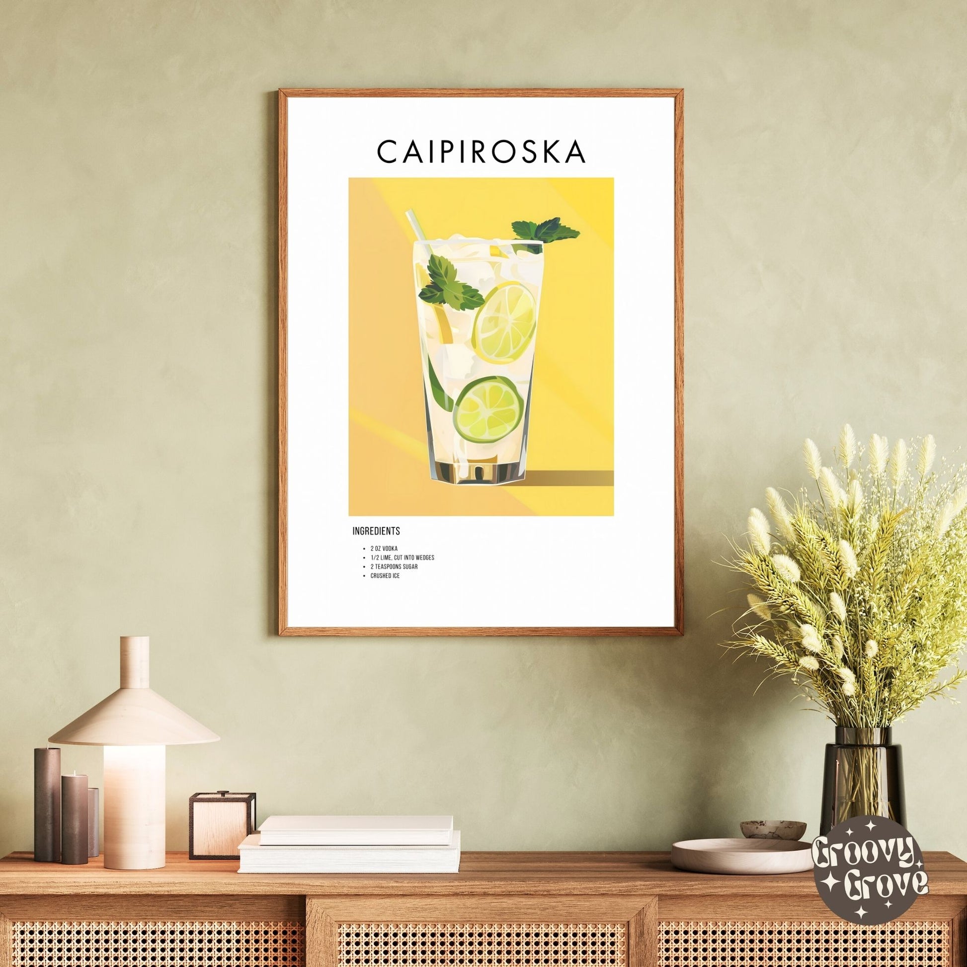 Caipiroska Retro Cocktail Poster - GroovyGrove