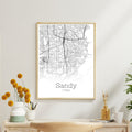 Sandy Utah City Map Poster - GroovyGrove