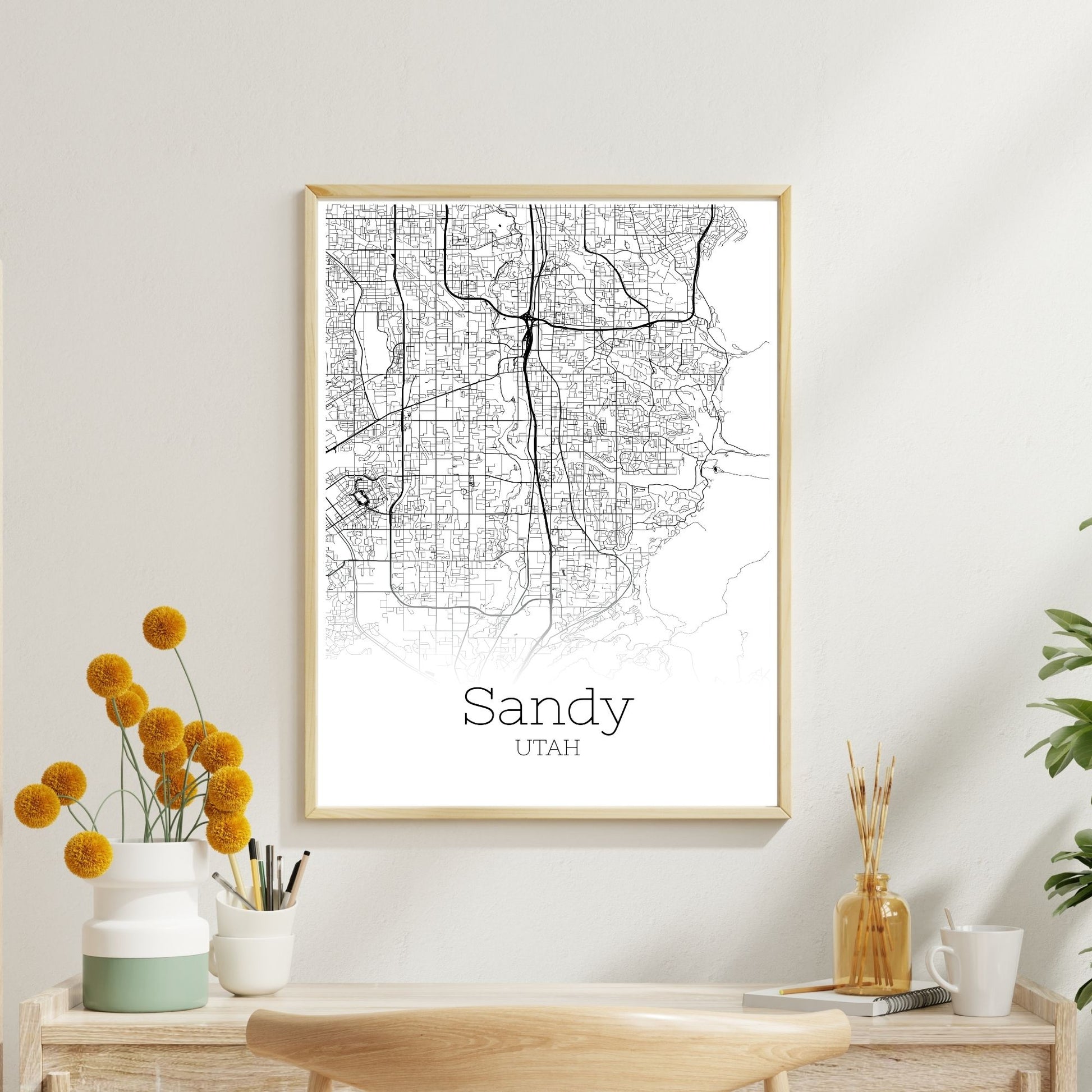 Sandy Utah City Map Poster - GroovyGrove