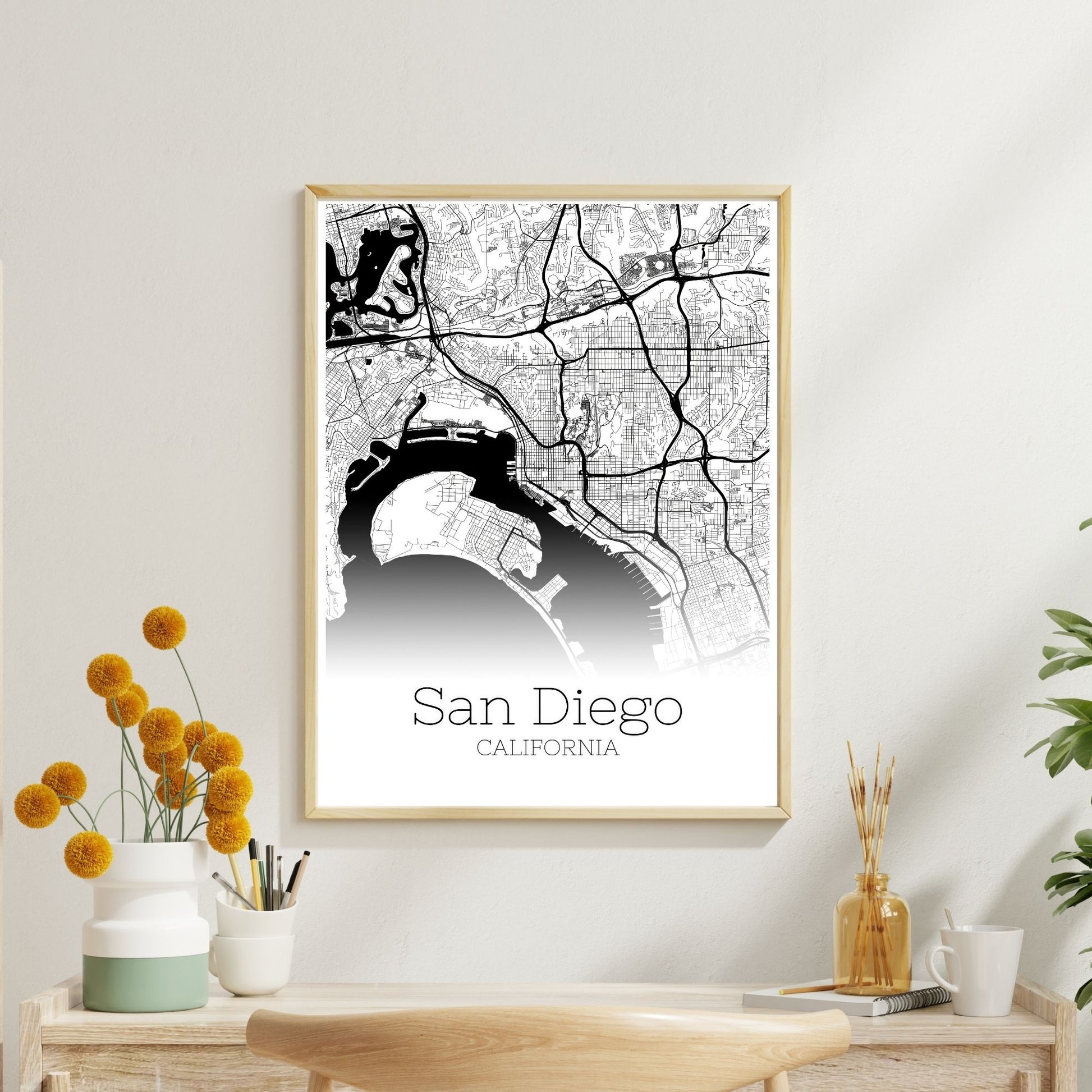 San Diego California City Map Poster - GroovyGrove