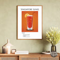 Singapore Sling Retro Cocktail Poster - GroovyGrove