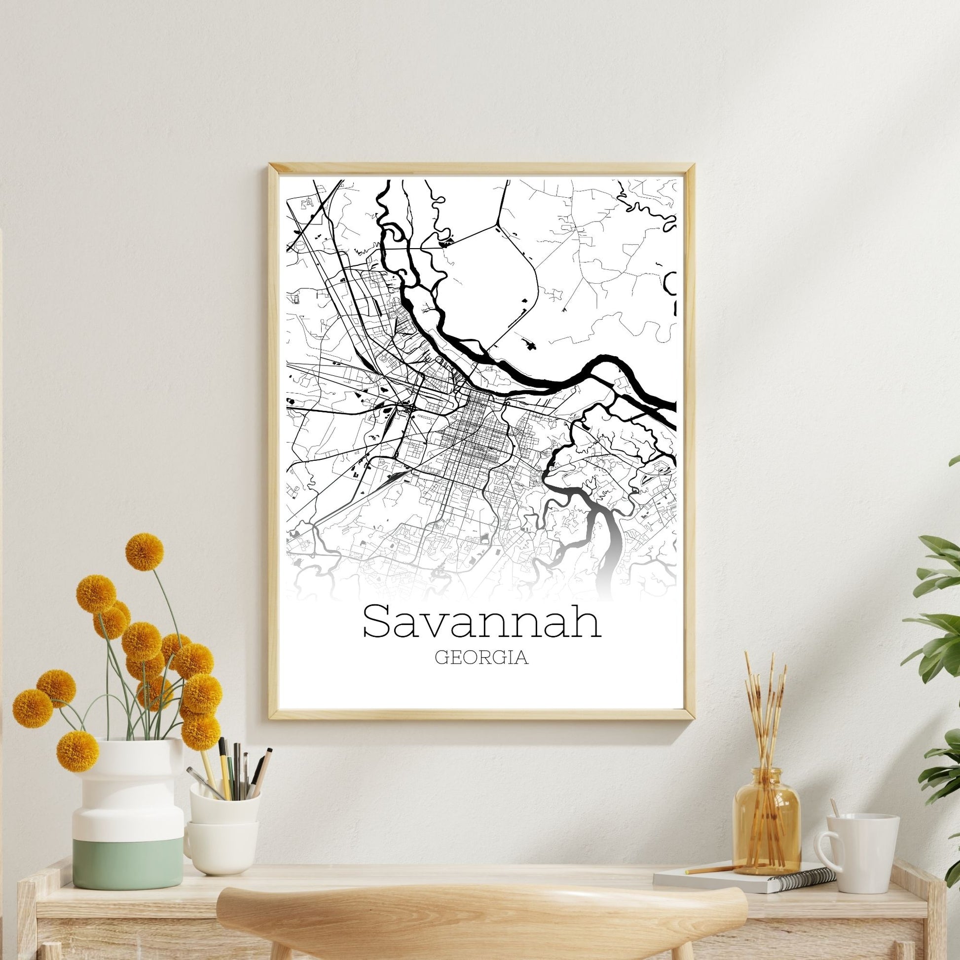 Savannah Georgia City Map Poster - GroovyGrove