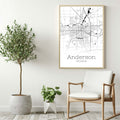 Anderson Indiana City Map Poster - GroovyGrove