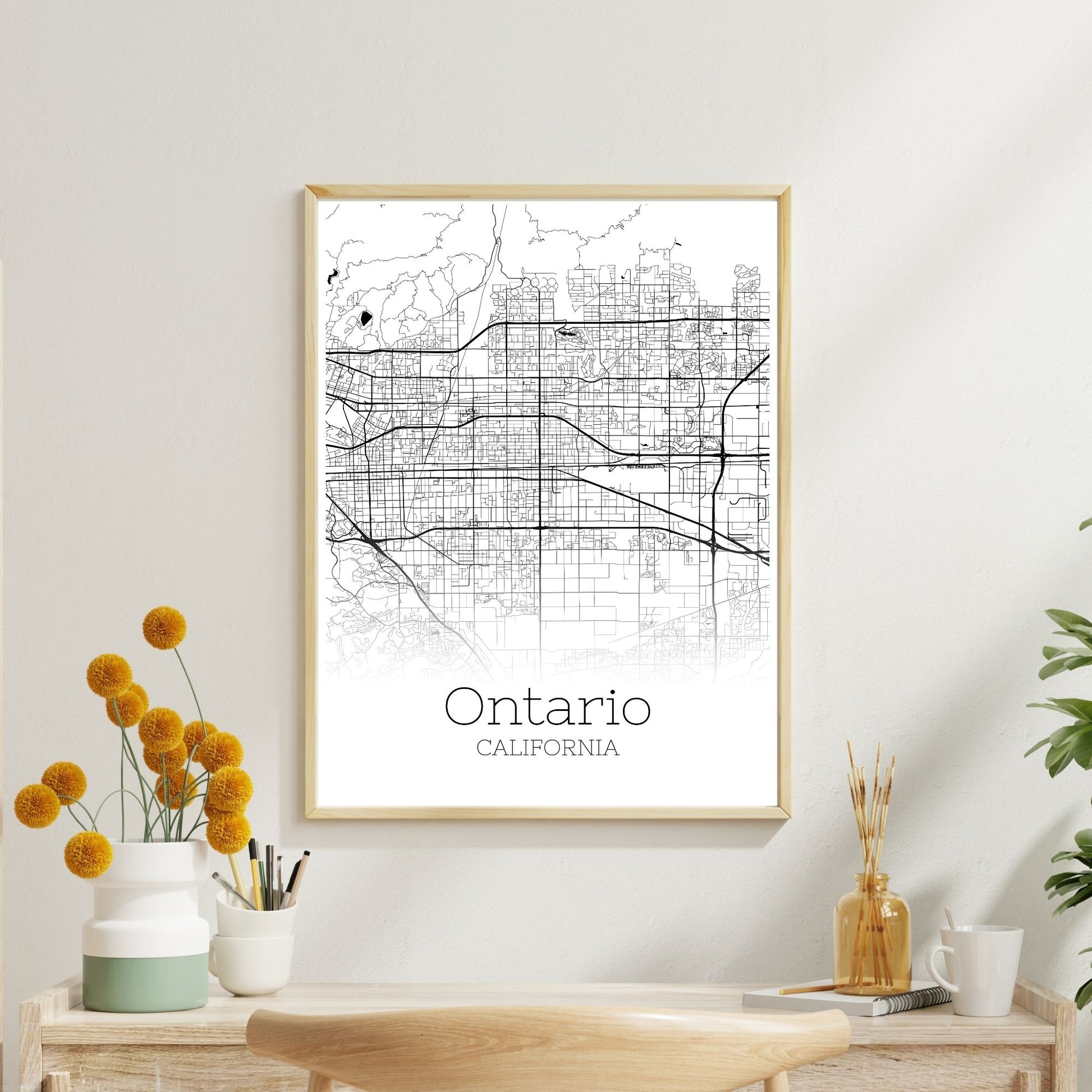 Ontario California City Map Poster - GroovyGrove