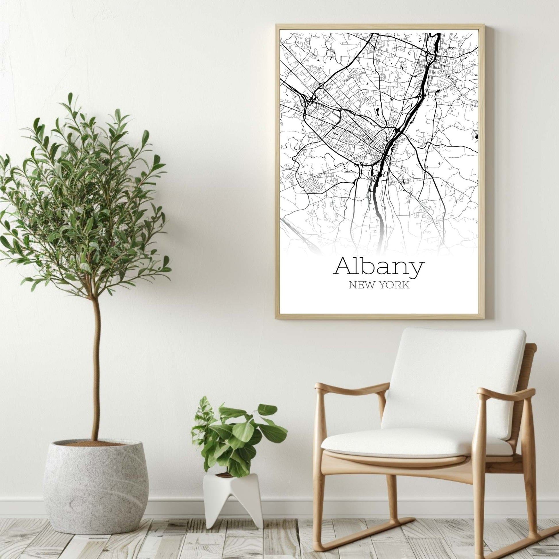 Albany New York City Map Poster - GroovyGrove