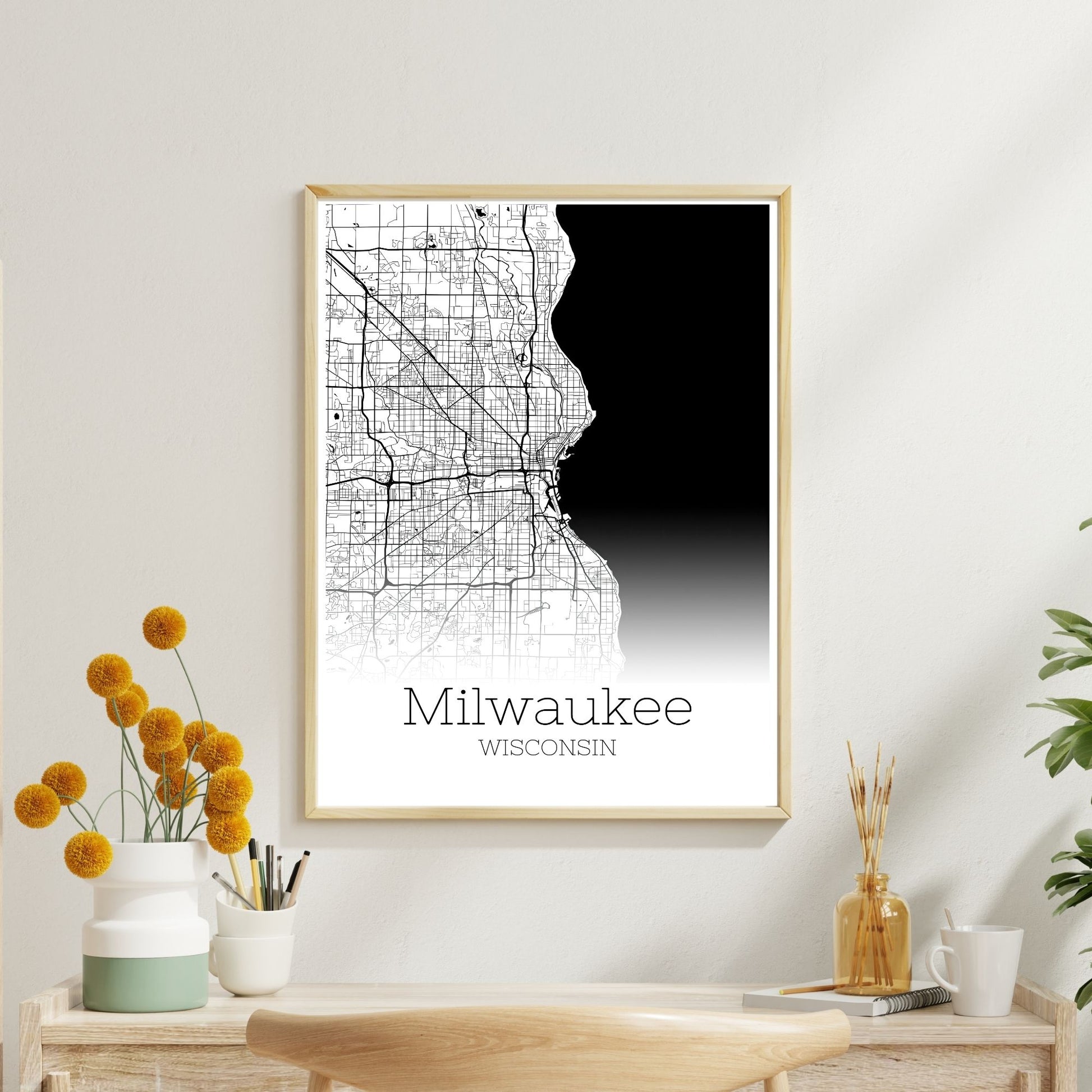 Milwaukee Wisconsin City Map Poster - GroovyGrove