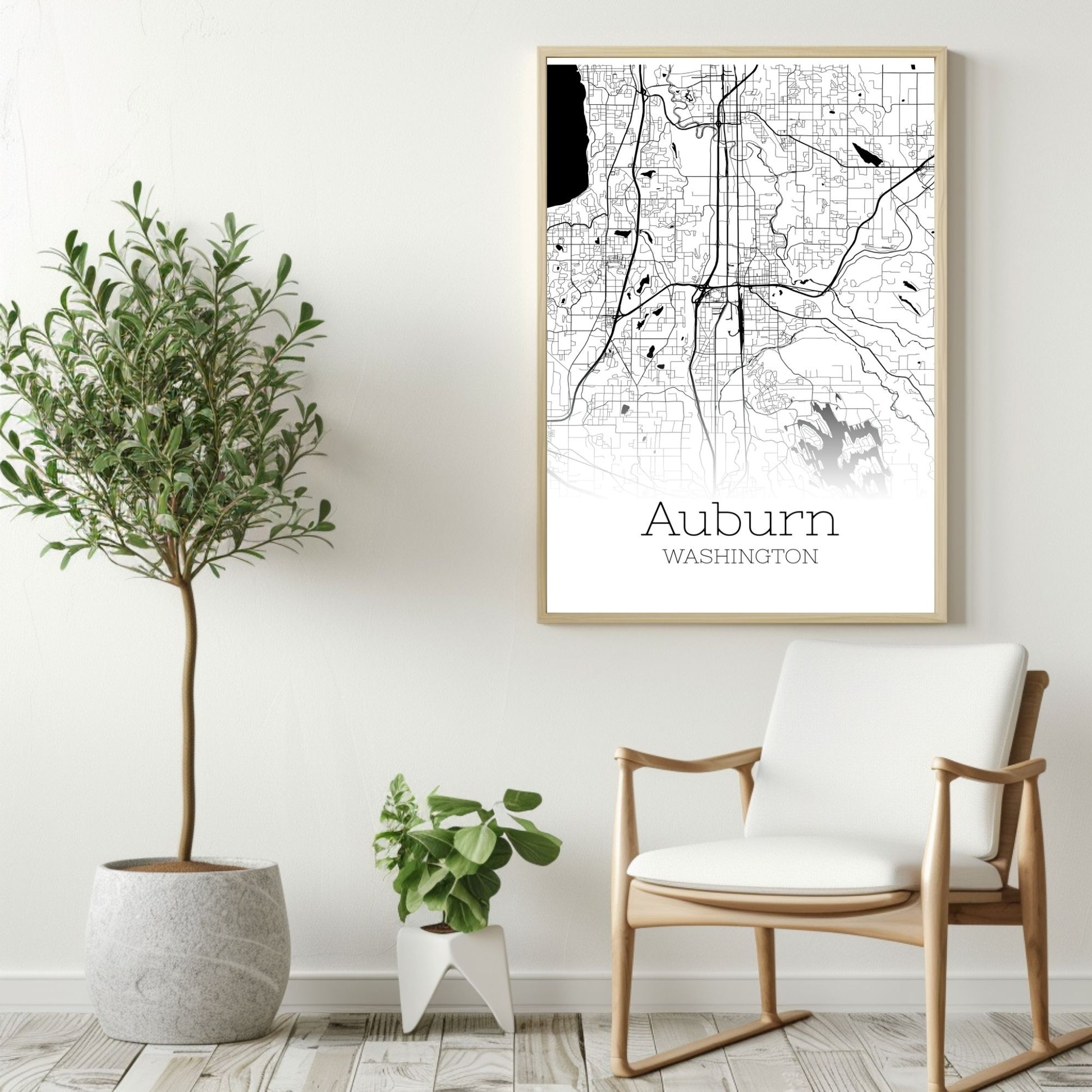 Auburn Washington City Map Poster - GroovyGrove