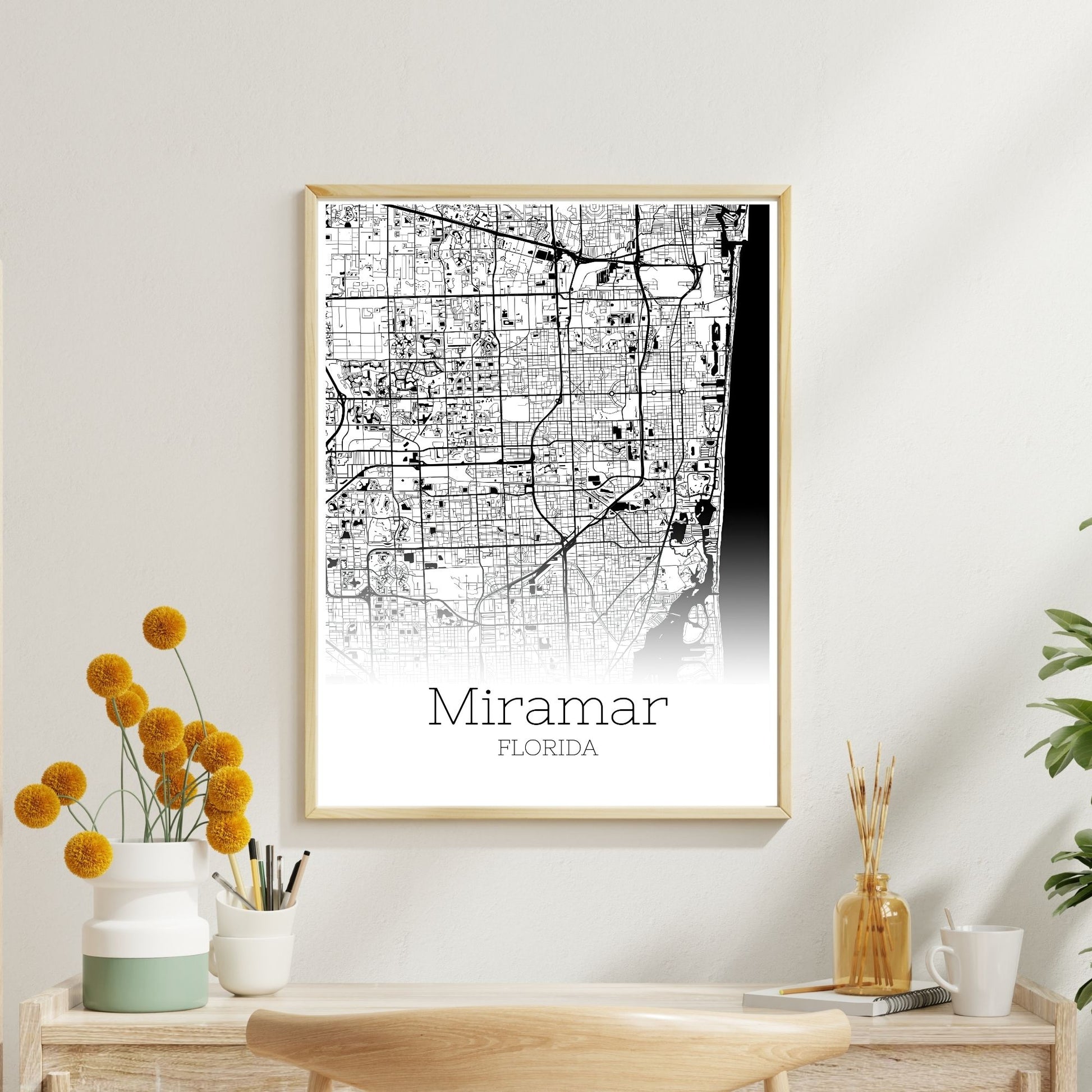 Miramar Florida City Map Poster - GroovyGrove