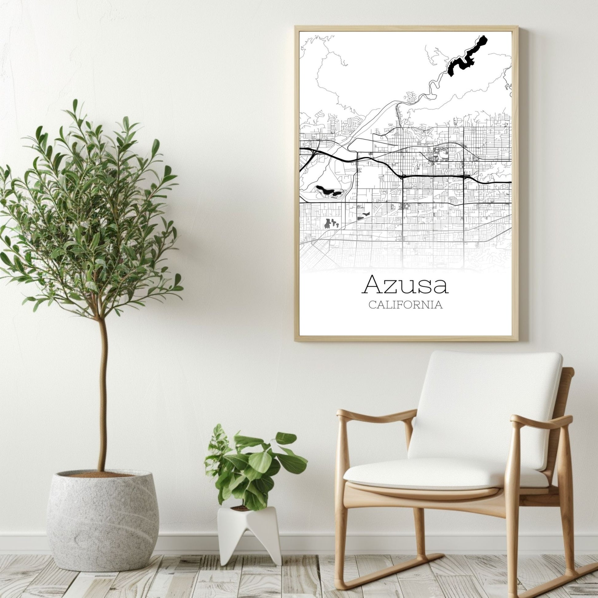 Azusa California City Map Poster - GroovyGrove