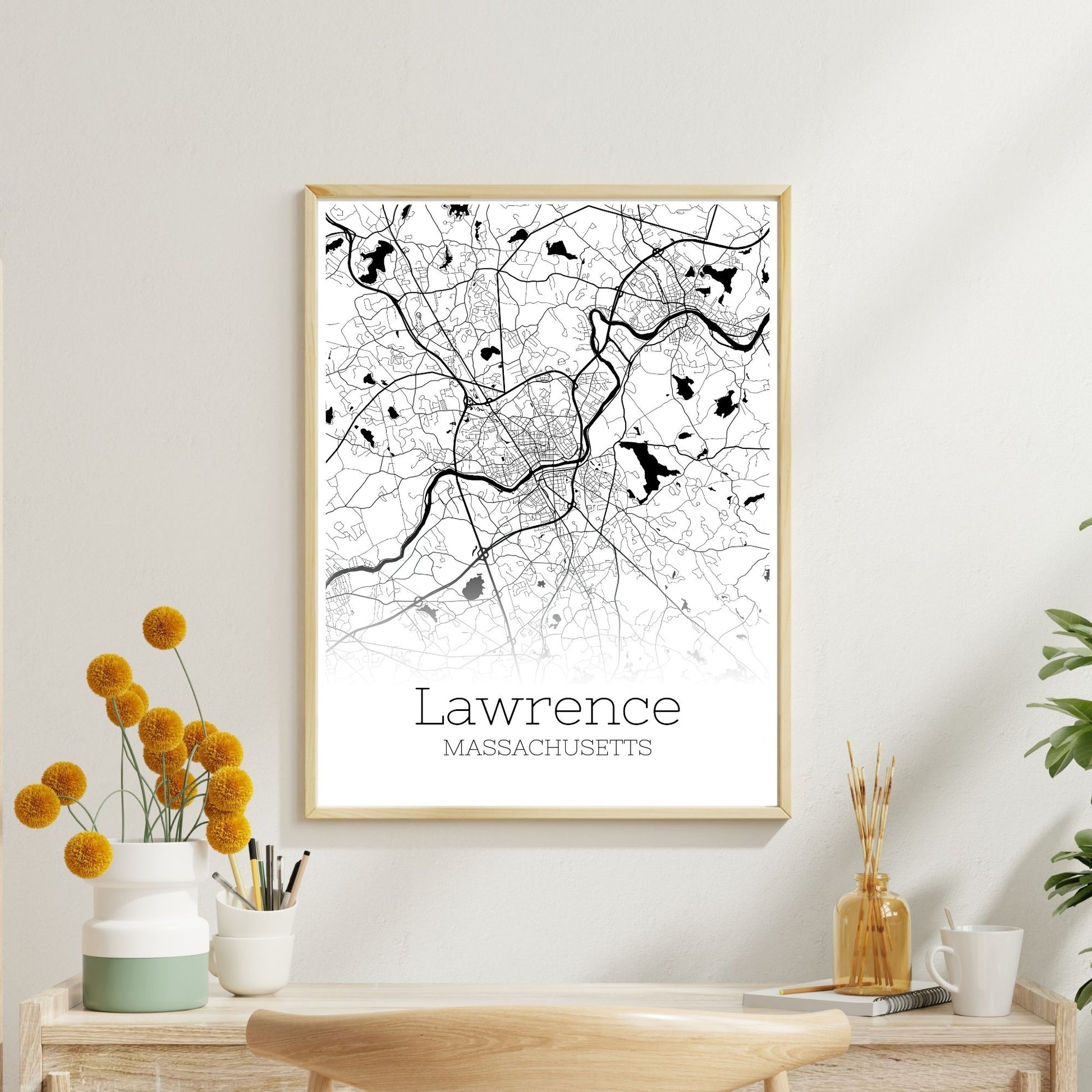 Lawrence Massachusetts City Map Poster - GroovyGrove