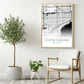 Coral Gables Florida City Map Poster - GroovyGrove