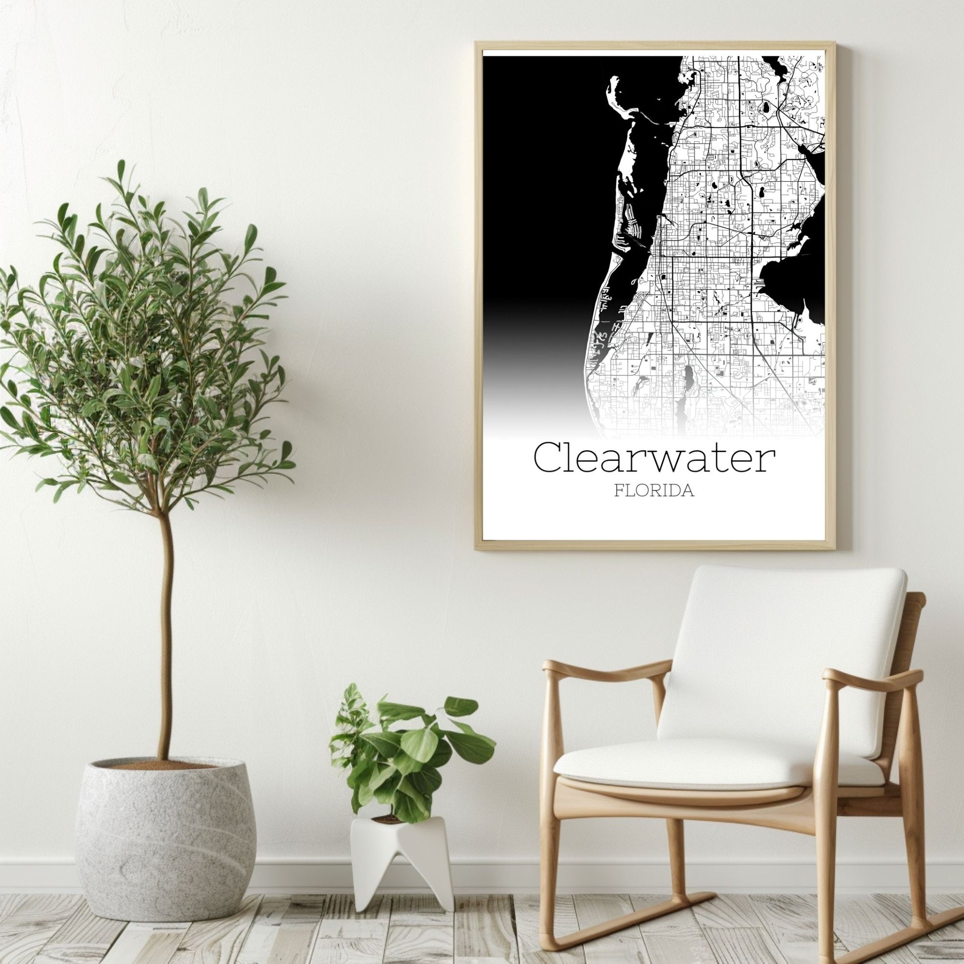 Clearwater Florida City Map Poster - GroovyGrove