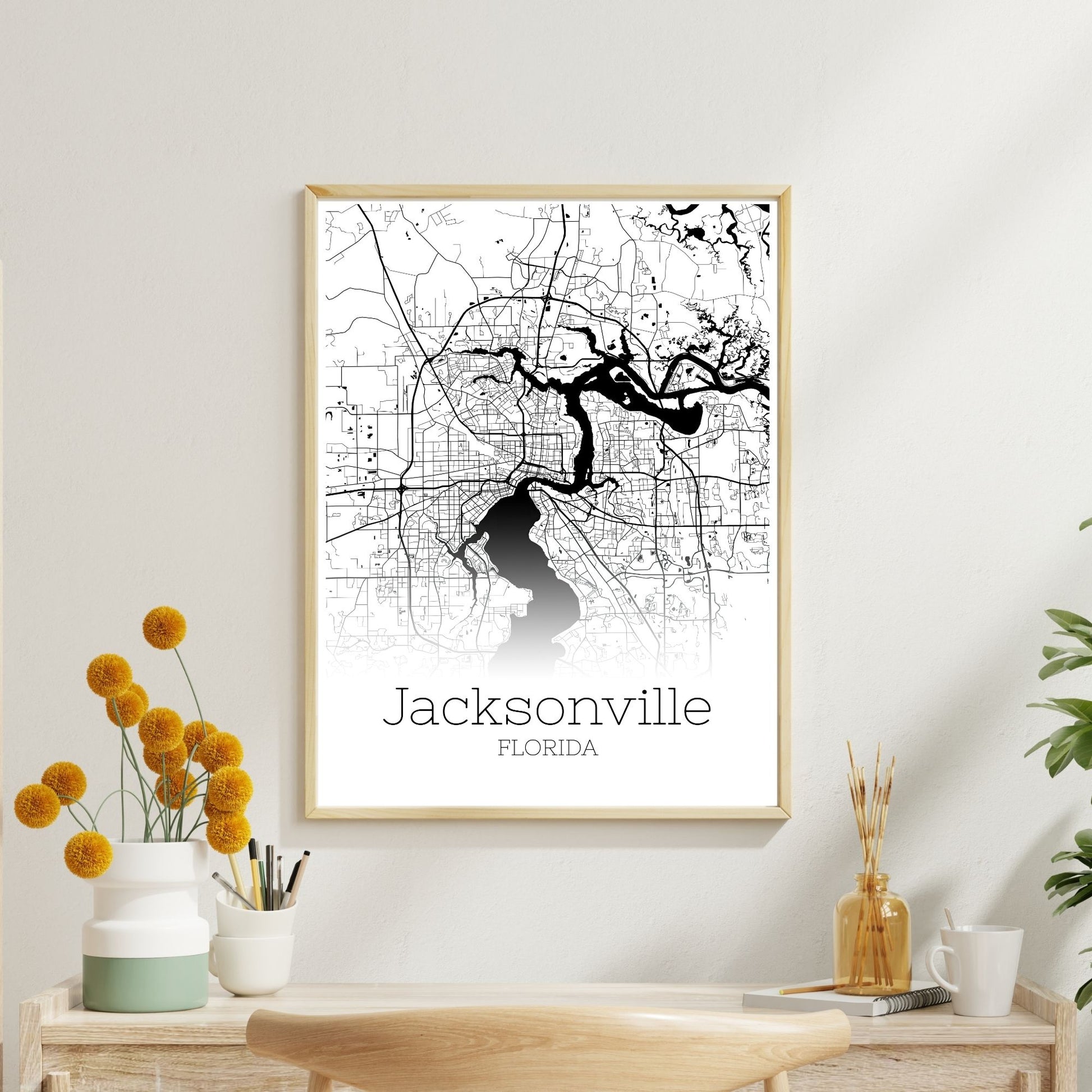 Jacksonville Florida City Map Poster - GroovyGrove