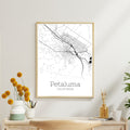 Petaluma California City Map Poster - GroovyGrove