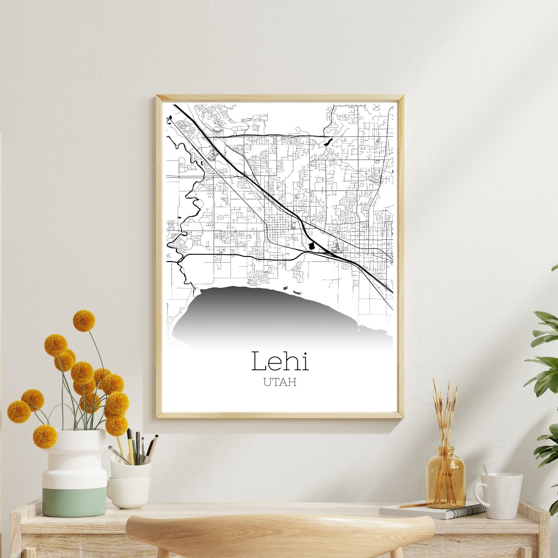 Lehi Utah City Map Poster - GroovyGrove