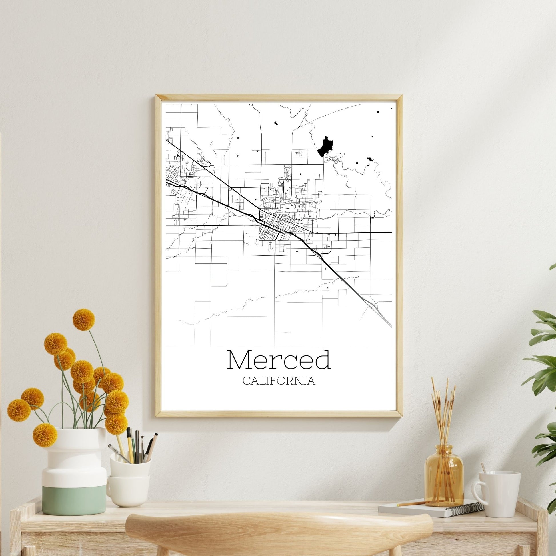 Merced California City Map Poster - GroovyGrove