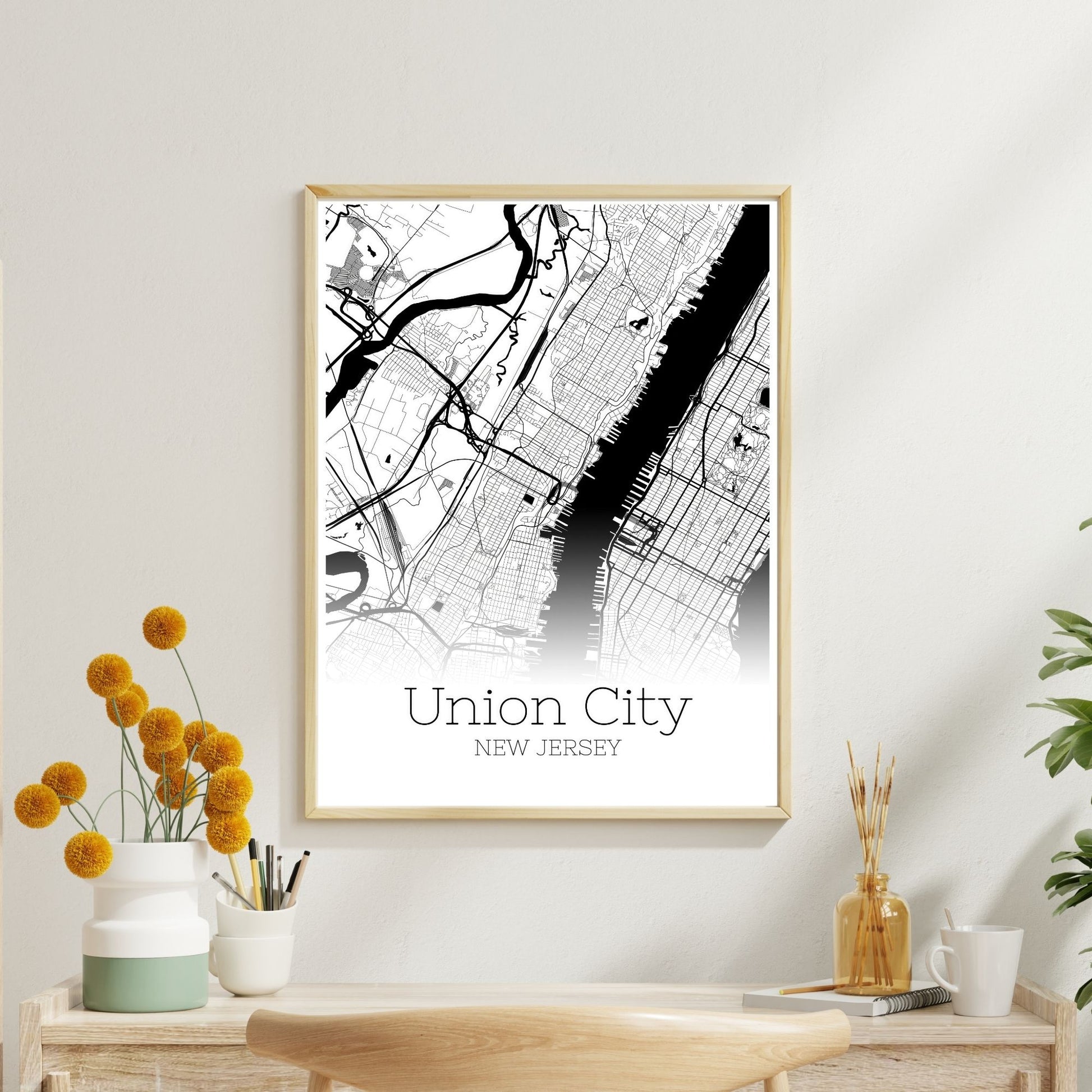 Union City New Jersey Map Poster - GroovyGrove