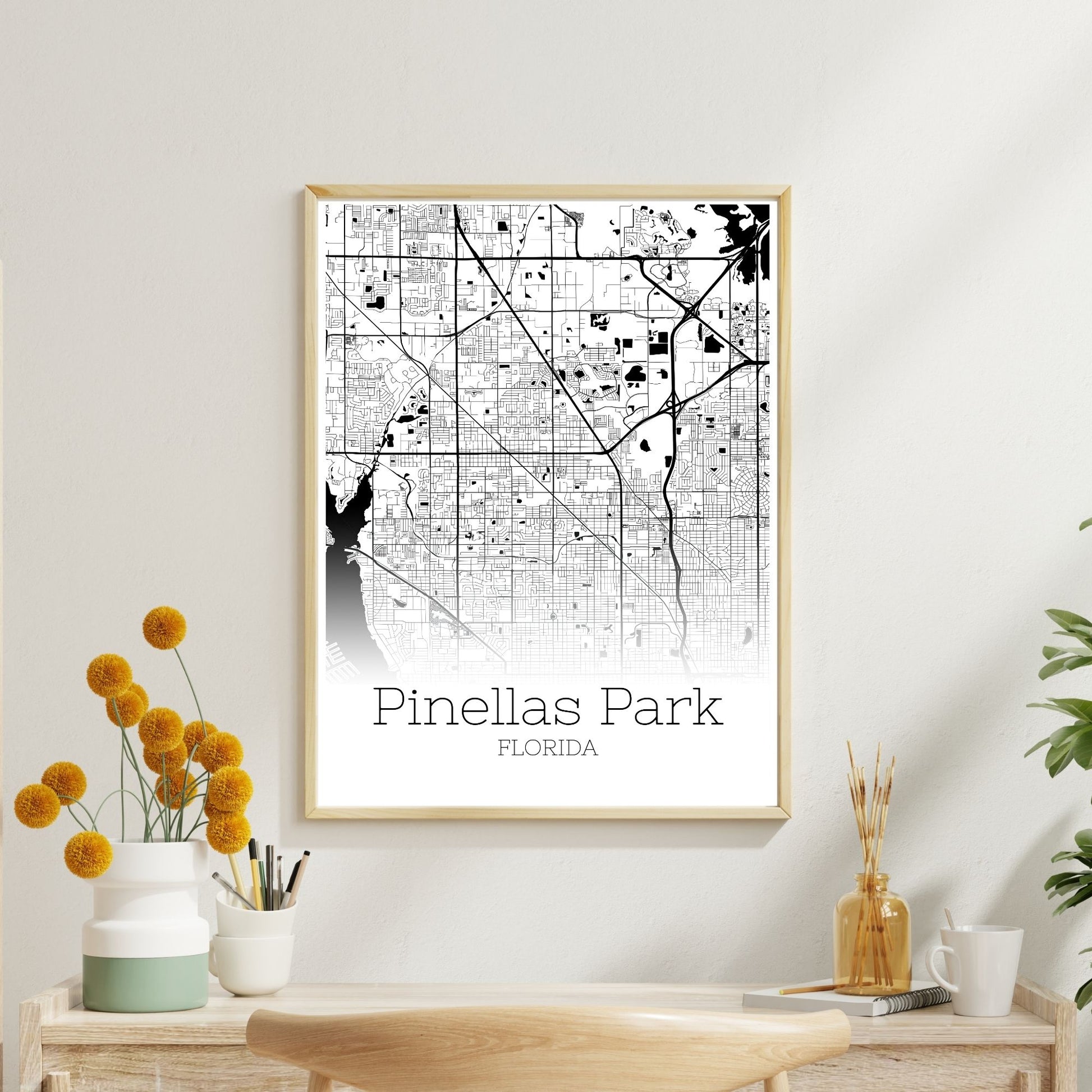 Pinellas Park Florida City Map Poster - GroovyGrove