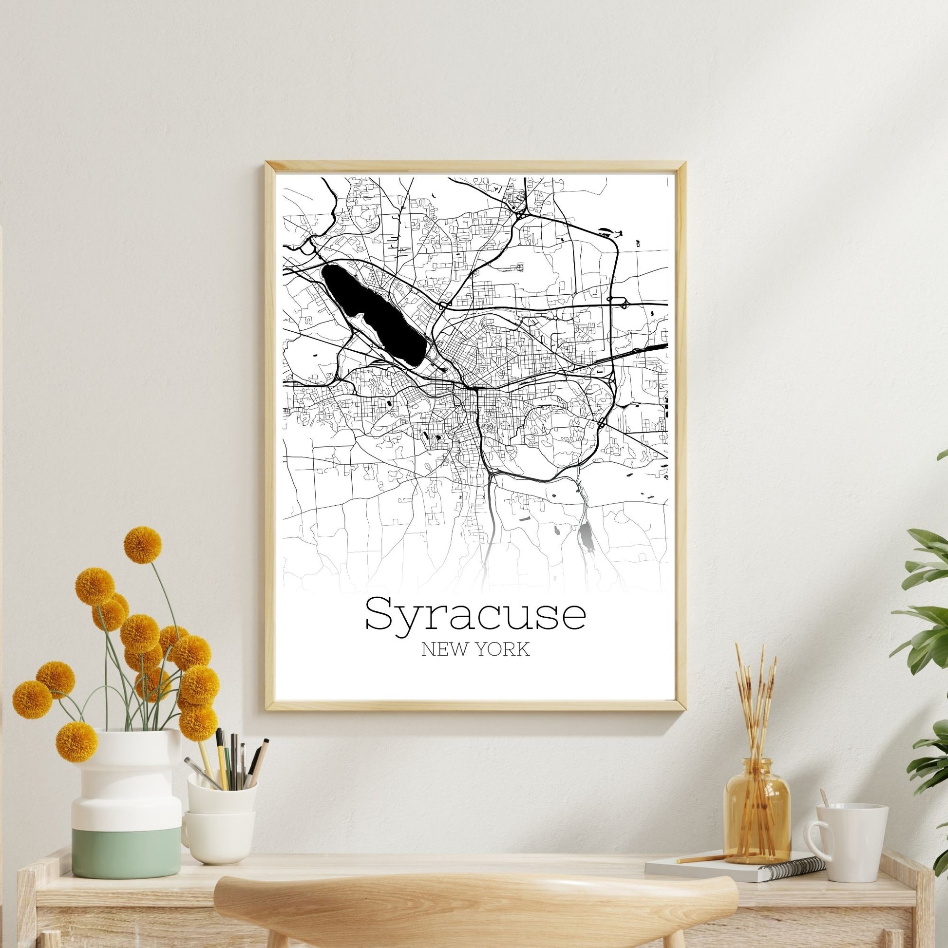 Syracuse New York City Map Poster - GroovyGrove