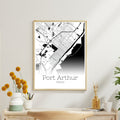 Port Arthur Texas City Map Poster - GroovyGrove