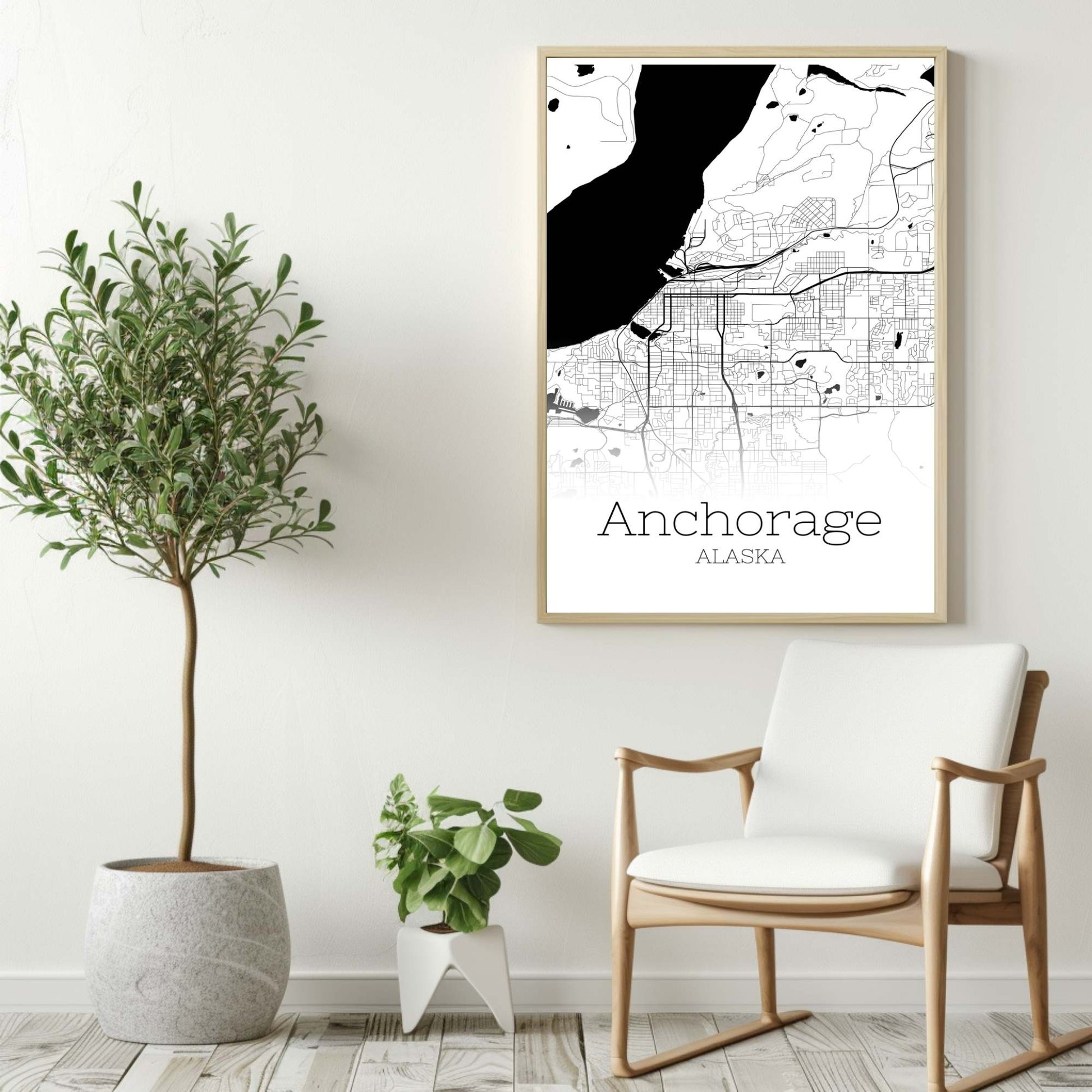 Anchorage Alaska City Map Poster - GroovyGrove