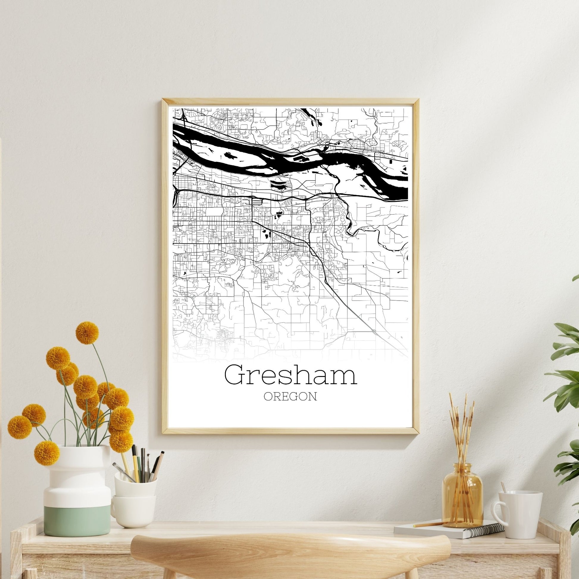 Gresham Oregon City Map Poster - GroovyGrove