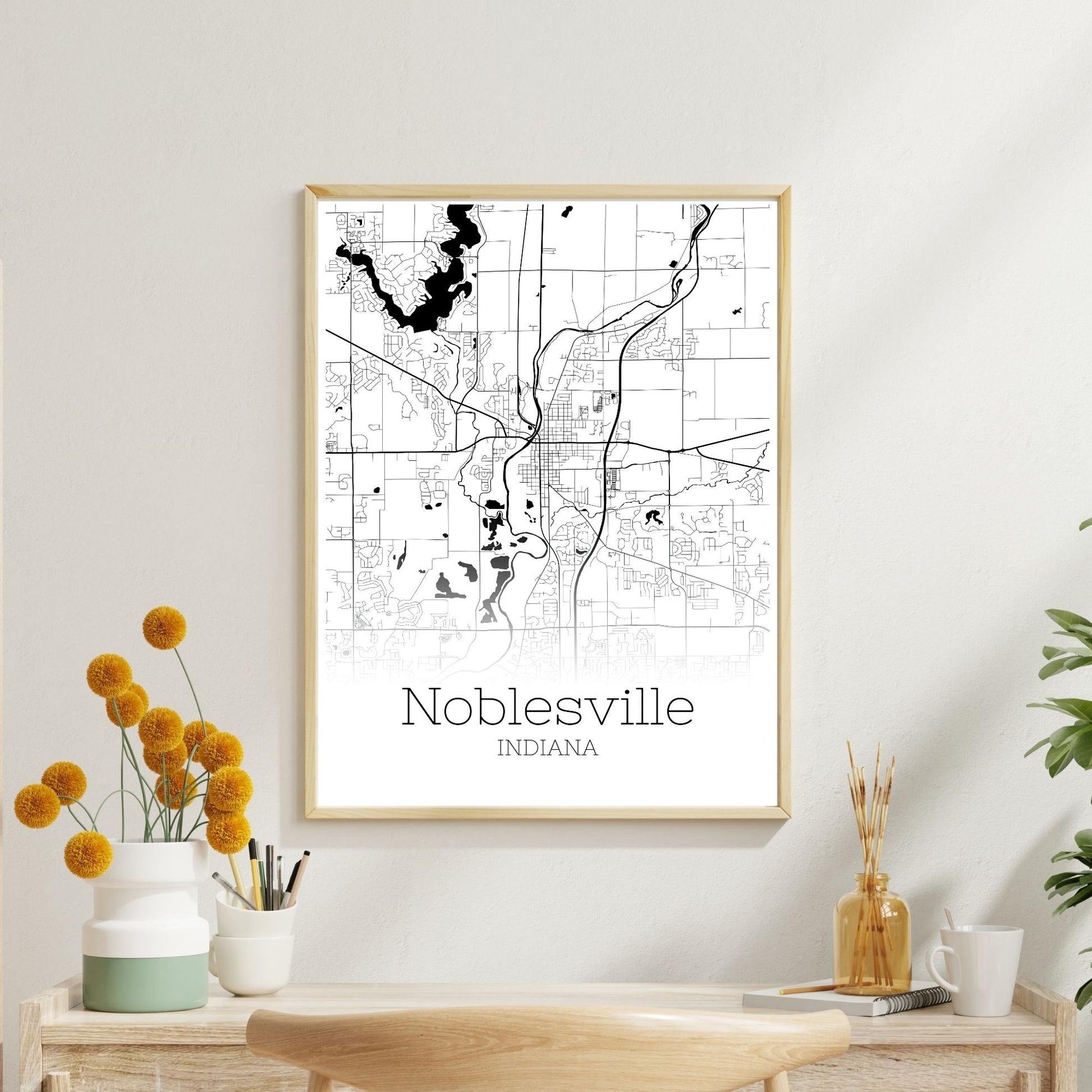 Noblesville Indiana City Map Poster - GroovyGrove