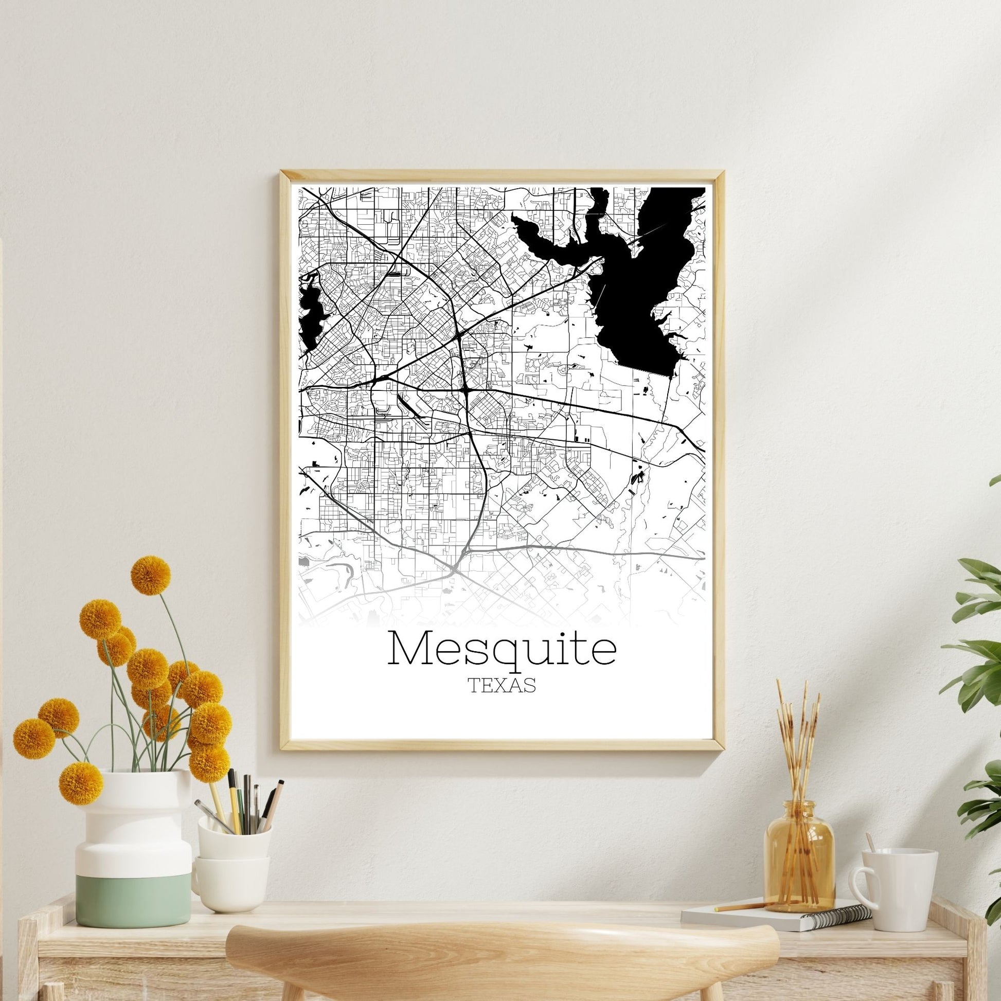 Mesquite Texas City Map Poster - GroovyGrove