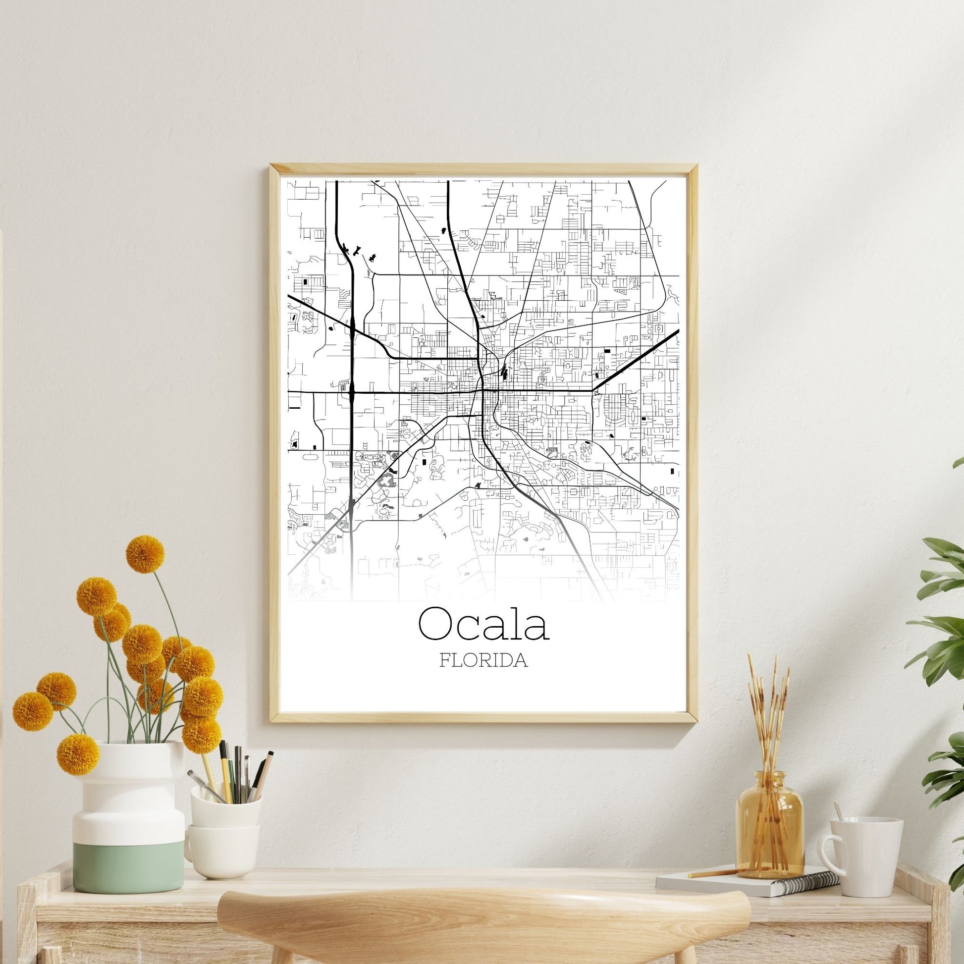 Ocala Florida City Map Poster - GroovyGrove