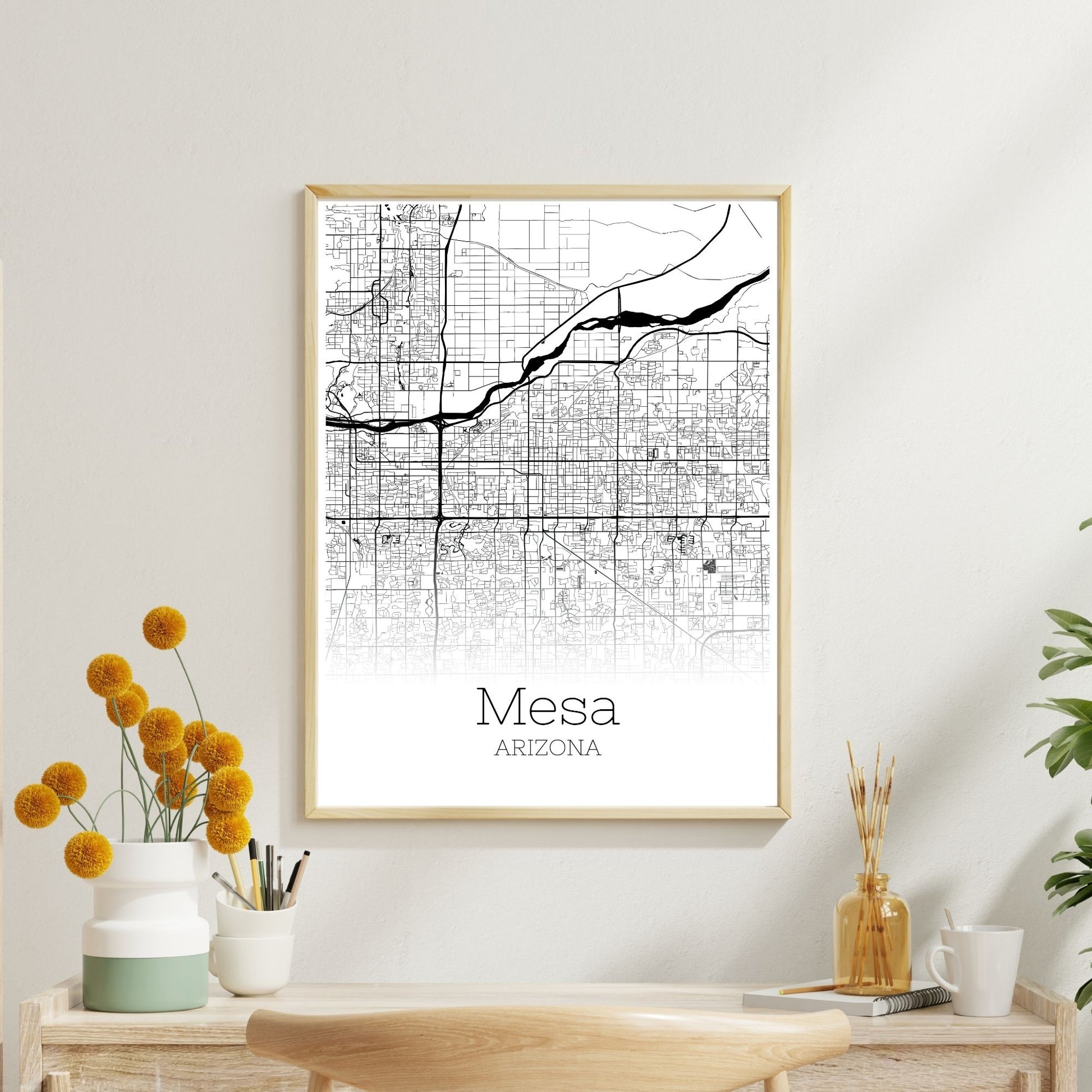 Mesa Arizona City Map Poster - GroovyGrove