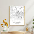 Victorville California City Map Poster - GroovyGrove