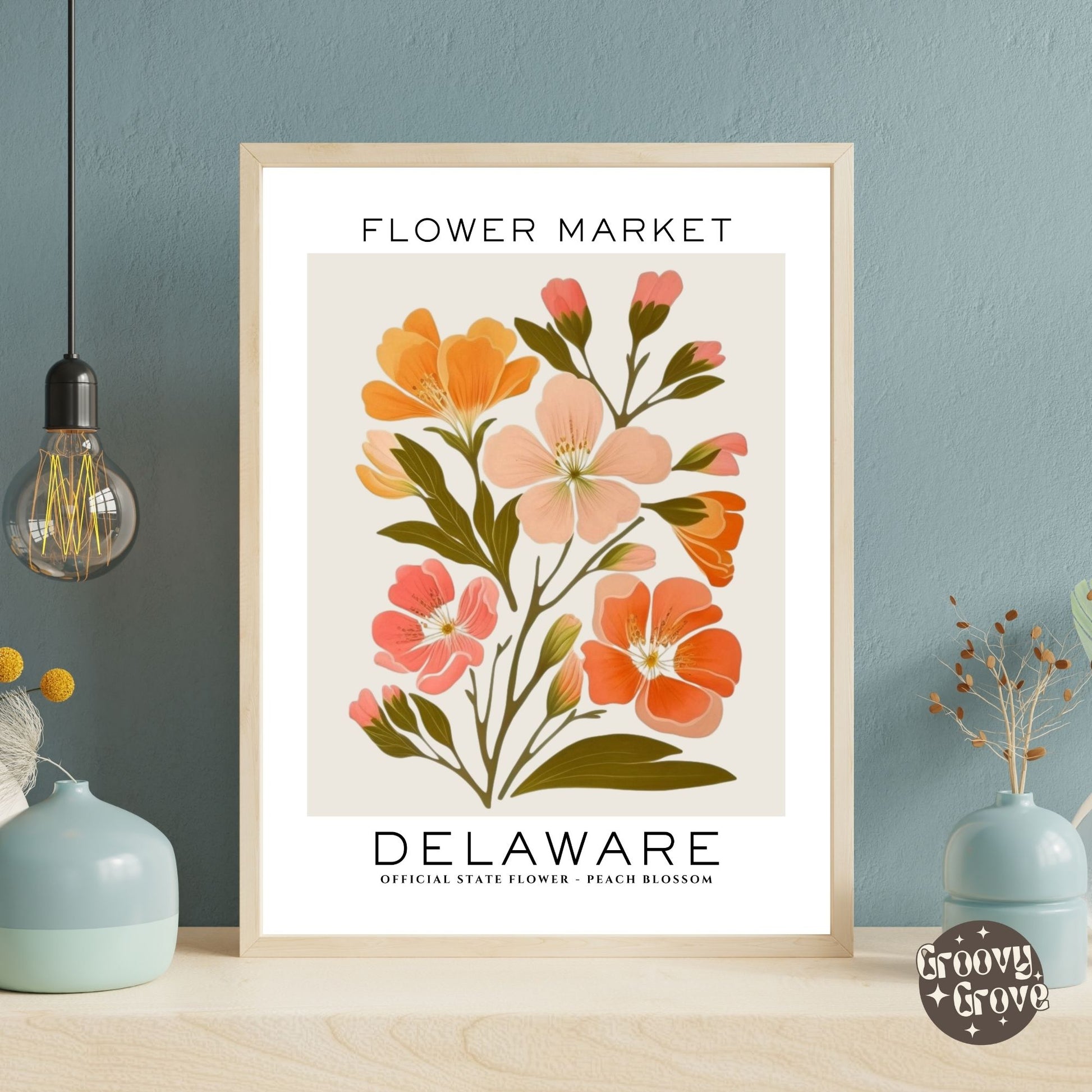 Delaware Flower Market Poster - GroovyGrove