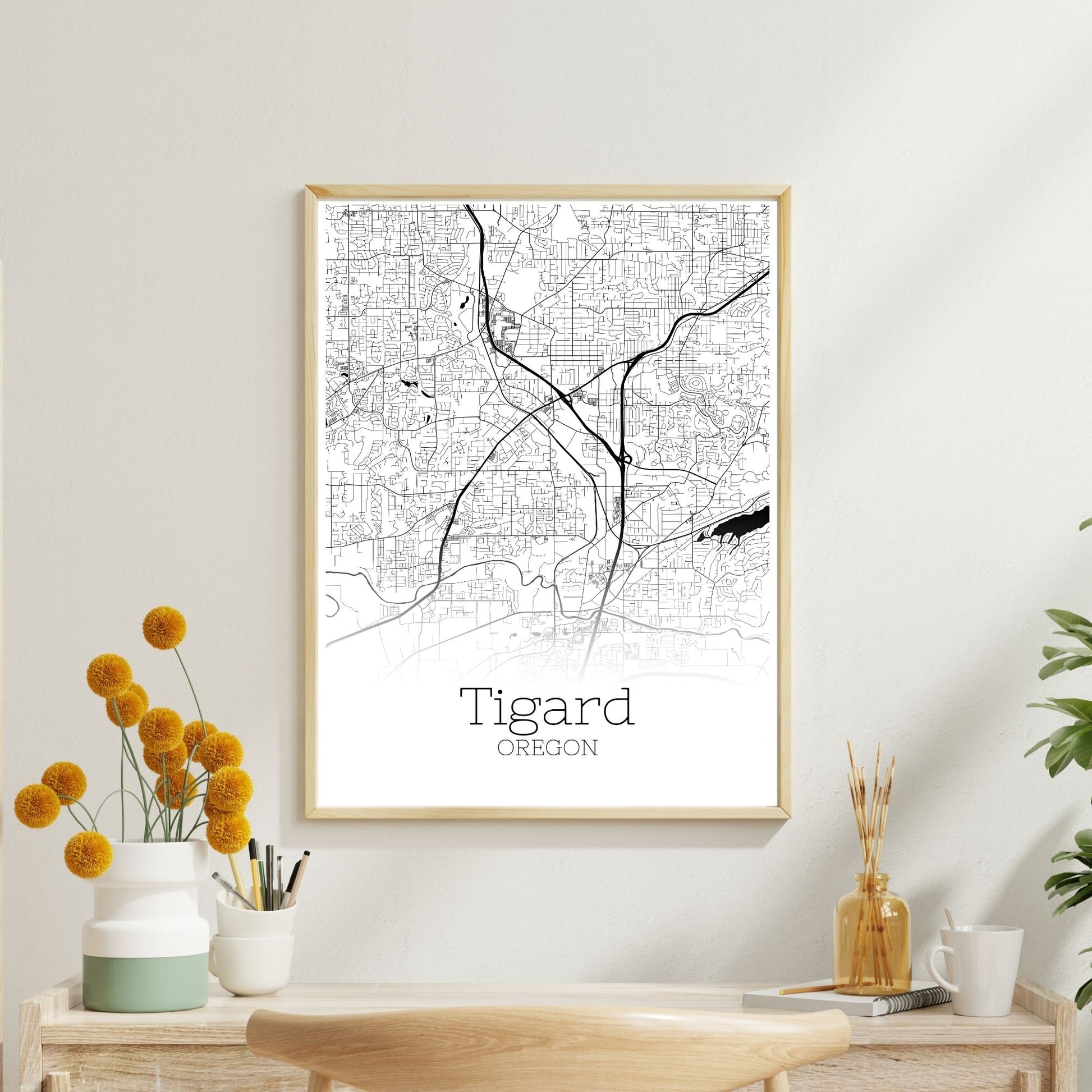 Tigard Oregon City Map Poster - GroovyGrove