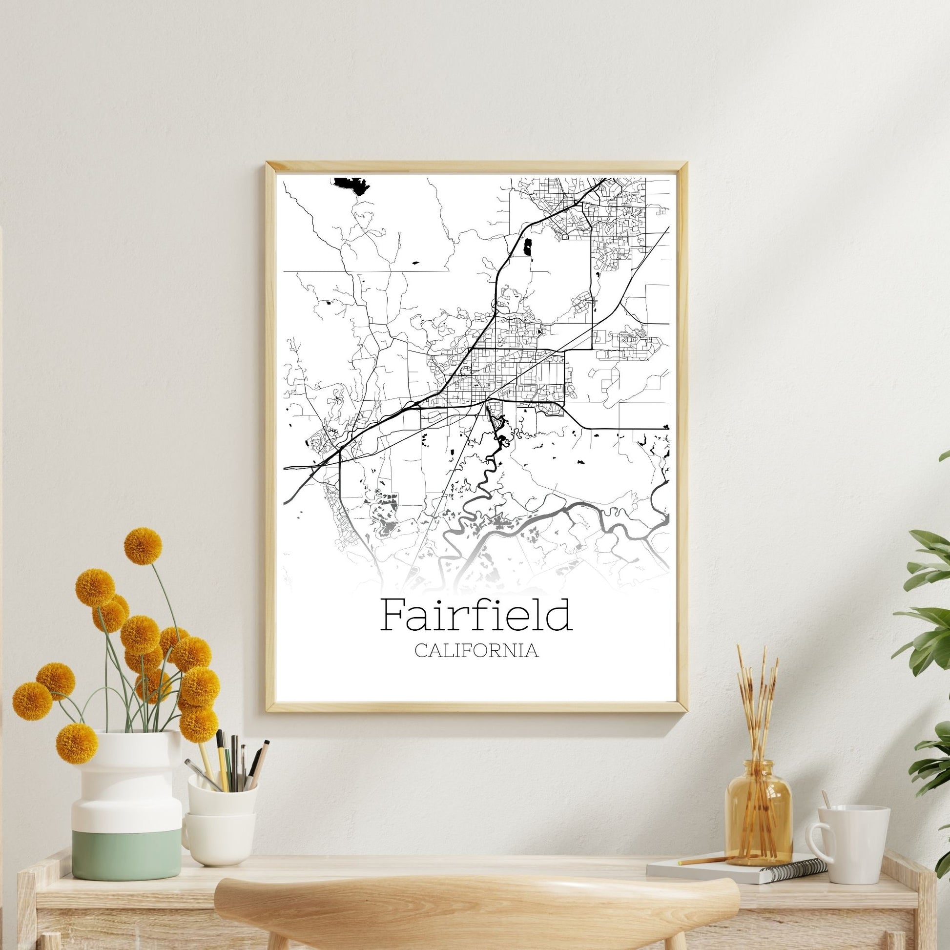 Fairfield California City Map Poster - GroovyGrove