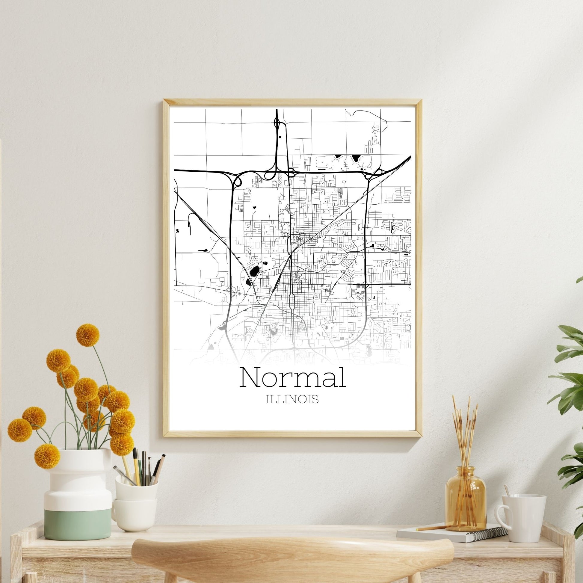 Normal Illinois City Map Poster - GroovyGrove