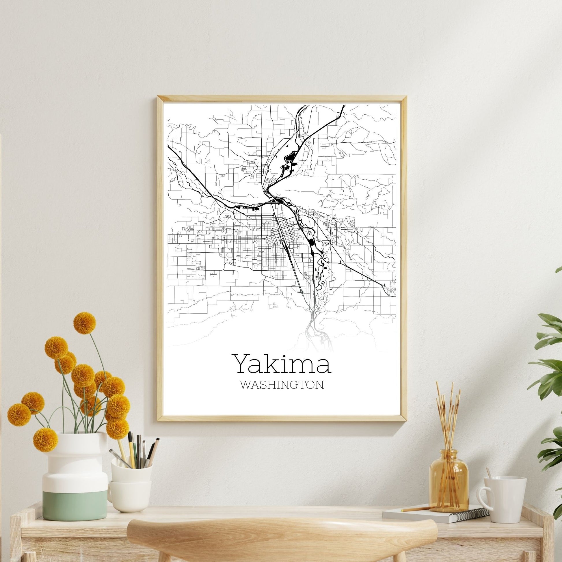 Yakima Washington City Map Poster - GroovyGrove